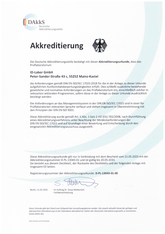 Akkreditierungsurkunde